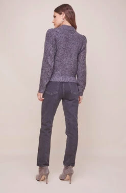 Emma Puff Sleeve Sweater -Astr The Label Shop ACT16279 MIDNIGHT 2