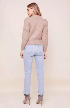 Emma Puff Sleeve Sweater -Astr The Label Shop ACT16279 LATTE 2