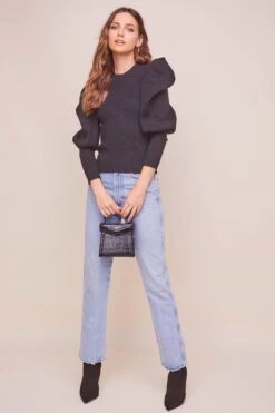 Elina Puff Sleeve Sweater 17 Elina Puff Sleeve Sweater -Astr The Label Shop ACT16298 BLACK 1