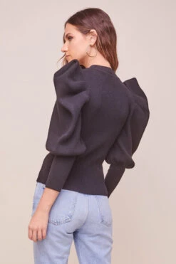 Elina Puff Sleeve Sweater 19 Elina Puff Sleeve Sweater -Astr The Label Shop ACT16298 BLACK 3 2