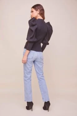 Elina Puff Sleeve Sweater 18 Elina Puff Sleeve Sweater -Astr The Label Shop ACT16298 BLACK 3