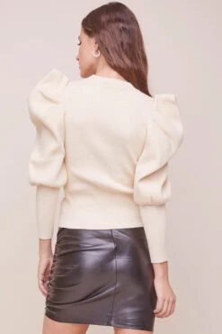 Elina Puff Sleeve Sweater 15 Elina Puff Sleeve Sweater -Astr The Label Shop ACT16298 CREAM 5