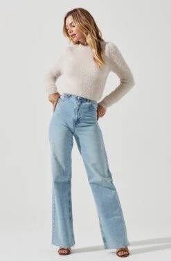 Belle Fuzzy Knit Sweater -Astr The Label Shop ACT16300 CHALK 3
