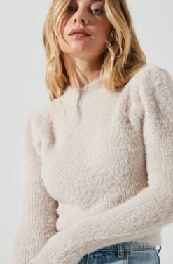 Belle Fuzzy Knit Sweater -Astr The Label Shop ACT16300 CHALK 4