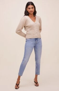 Cecilia Knit Cardigan -Astr The Label Shop ACT16315 GOLD 1