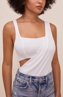 Cal Cutout Bodysuit -Astr The Label Shop ACT16482 WHITE 4