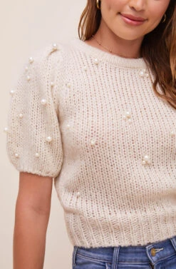 Giana Pearl Embellished Sweater 14 Giana Pearl Embellished Sweater -Astr The Label Shop ACT16516 NATURAL 4
