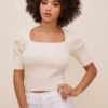 Adelia Ribbed Knit Sweater -Astr The Label Shop ACT16525 IVORY 1