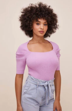 Adelia Ribbed Knit Sweater 20 Adelia Ribbed Knit Sweater -Astr The Label Shop ACT16525 ORCHID 3