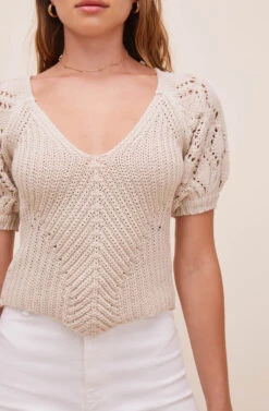 Cosette Pointelle Sweater -Astr The Label Shop ACT16551 CREAM 5