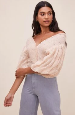 Ginny Floral Smocked Puff Sleeve Top 12 Ginny Floral Smocked Puff Sleeve Top -Astr The Label Shop ACT16562 CREAMFLORAL 3