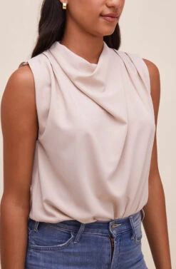 Remi Mock Neck Sleeveless Bodysuit 22 Remi Mock Neck Sleeveless Bodysuit -Astr The Label Shop ACT16564 SAND 4