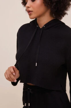 Hold Me Drawstring Hoodie -Astr The Label Shop ACT16592 BLACK 1