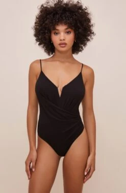 Anissa Plunge Bodysuit -Astr The Label Shop ACT16597 BLACK 9