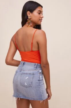 Anissa Plunge Bodysuit -Astr The Label Shop ACT16597 HOTORANGE 6