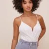 Anissa Plunge Bodysuit -Astr The Label Shop ACT16597 WHITE 4