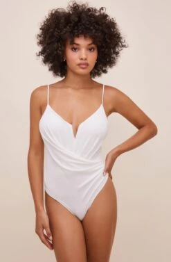 Anissa Plunge Bodysuit -Astr The Label Shop ACT16597 WHITE 8
