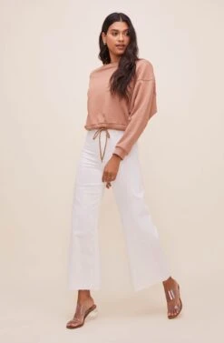 Haven Drawstring Sweatshirt -Astr The Label Shop ACT16603 WASHEDCLAY 2