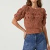 Winslow Flower Embroidery Knit Sweater 1 Winslow Flower Embroidery Knit Sweater -Astr The Label Shop ACT16605 RUST 2