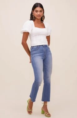 Tanya Square Neck Top -Astr The Label Shop ACT16613 WHITE 1