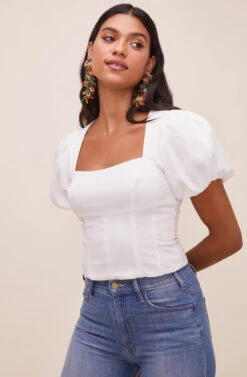 Tanya Square Neck Top -Astr The Label Shop ACT16613 WHITE 4