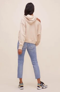 Swift Shoulder Cutout Hoodie -Astr The Label Shop ACT16638 SAND 7