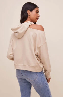 Swift Shoulder Cutout Hoodie -Astr The Label Shop ACT16638 SAND 8