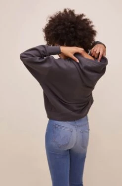 Swift Shoulder Cutout Hoodie -Astr The Label Shop ACT16638 SLATEGREY 7