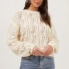 Soulmate Pointelle Knit Sweater -Astr The Label Shop ACT16669 CREAM 2