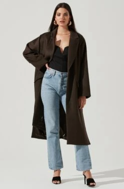 Sonoma Oversized Coat -Astr The Label Shop ACT16729 DARKESPRESSO 1 NEW