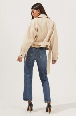 Rubia Faux Leather Moto Jacket -Astr The Label Shop ACT16740 CREAM 5