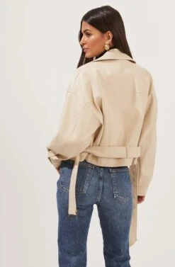 Rubia Faux Leather Moto Jacket -Astr The Label Shop ACT16740 CREAM 6