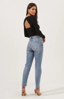 Rosa Scoop Neck Cutout Sweater -Astr The Label Shop ACT16763 BLACK 6 2