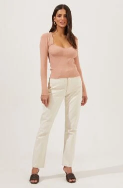 Rosa Scoop Neck Cutout Sweater -Astr The Label Shop ACT16763 BLUSH 1