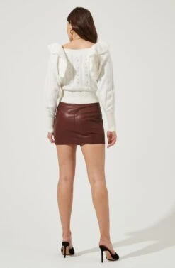 Cabot Ruffle Faux Pearl Embellished Sweater 15 Cabot Ruffle Faux Pearl Embellished Sweater -Astr The Label Shop ACT16785 OFFWHITE 3