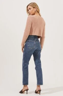 Lorain Fuzzy Knit Cardigan -Astr The Label Shop ACT16802 PINKCLAY 3