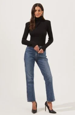 Marli Ribbed Turtleneck Sweater -Astr The Label Shop ACT16808 BLACK 1
