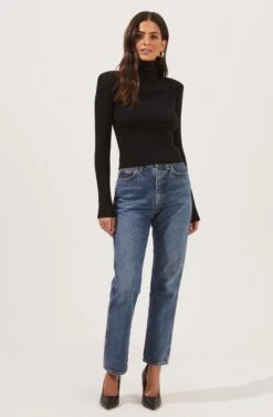 Marli Ribbed Turtleneck Sweater -Astr The Label Shop ACT16808 BLACK 2