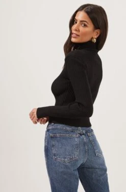 Marli Ribbed Turtleneck Sweater -Astr The Label Shop ACT16808 BLACK 6