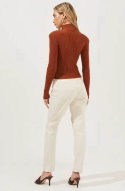 Marli Ribbed Turtleneck Sweater -Astr The Label Shop ACT16808 RUST 4