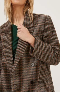 Autumn Plaid Oversized Blazer -Astr The Label Shop ACT16809 BROWN GREENPLAID 4