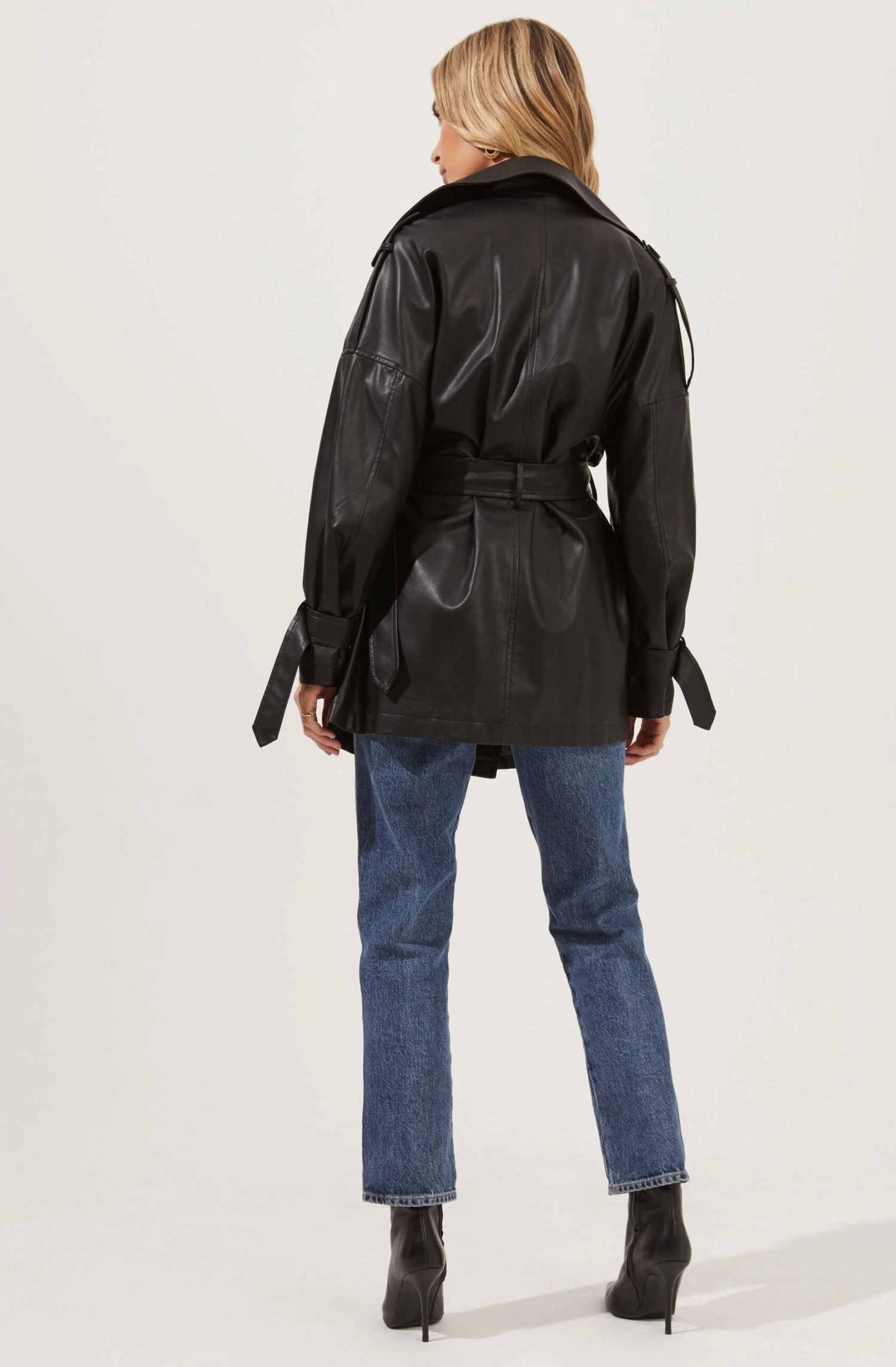 Peoria Belted Faux Leather Jacket 4 Peoria Belted Faux Leather Jacket - Image 2