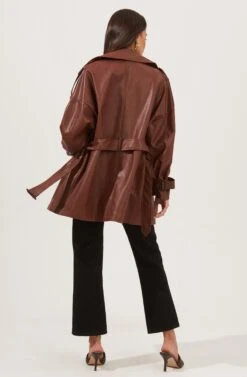 Peoria Belted Faux Leather Jacket 23 Peoria Belted Faux Leather Jacket -Astr The Label Shop ACT16822 RUSTBROWN 4