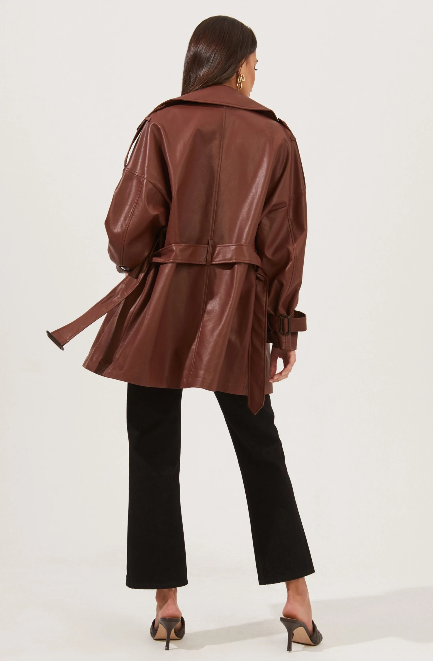 Peoria Belted Faux Leather Jacket 10 Peoria Belted Faux Leather Jacket - Image 8