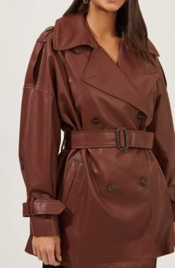 Peoria Belted Faux Leather Jacket 24 Peoria Belted Faux Leather Jacket -Astr The Label Shop ACT16822 RUSTBROWN 7