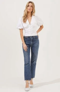 Maiden Lace Trim Collar Top 10 Maiden Lace Trim Collar Top -Astr The Label Shop ACT16853 WHITE 1