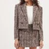 Christa Cropped Plaid Jacket -Astr The Label Shop ACT16857B BROWNMULTI 3
