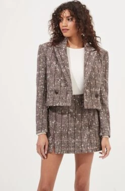 Christa Cropped Plaid Jacket