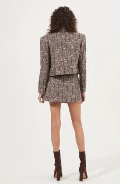 Christa Cropped Plaid Jacket -Astr The Label Shop ACT16857B BROWNMULTI 5