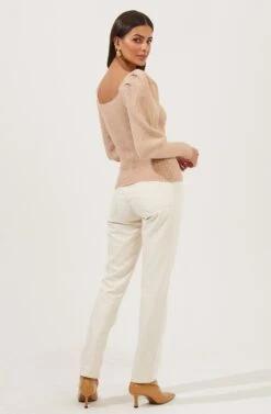 Esma Puff Sleeve Sweater 31 Esma Puff Sleeve Sweater -Astr The Label Shop ACT16860 CAFELATTE 4